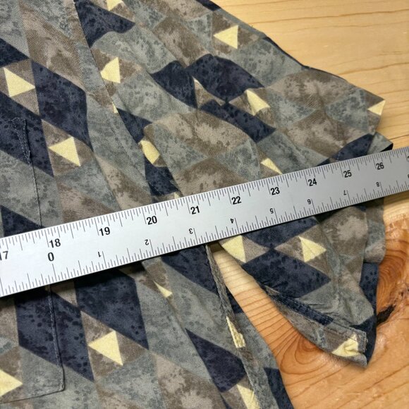 Vintage Rayon Shirt Mens Large Button Up Short Sleeve Geometric Croft & Barrow - Picture 6 of 11